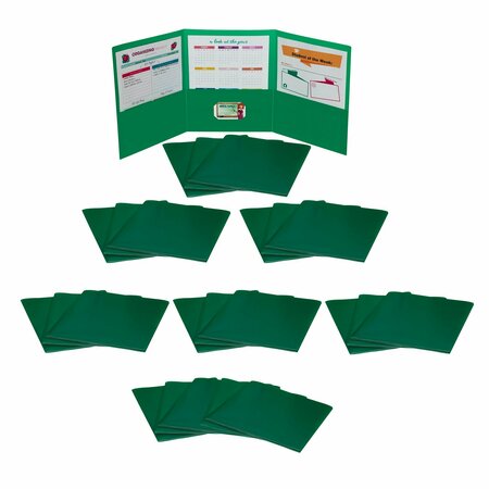 C-LINE PRODUCTS Tri-Fold Portfolio, Heavyweight Poly, Green, 24PK 33943